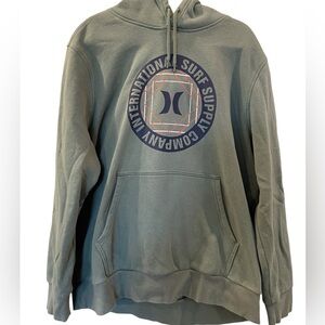 Hurley International Surf Supply Hoodie Green Pullover Sweatshirt Skater XL
